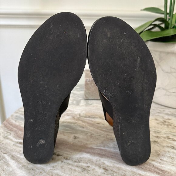 Coclico Leonora Wedge Sandals in black, size 38.5 ~ pre-owned - Picture 7 of 9